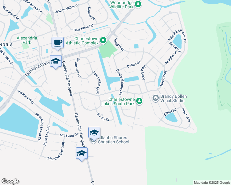 map of restaurants, bars, coffee shops, grocery stores, and more near 1973 Livingston Oak Drive in Virginia Beach