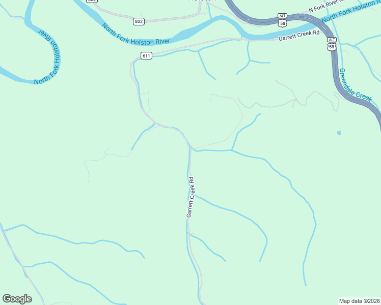 map of restaurants, bars, coffee shops, grocery stores, and more near 12288 Garrett Creek Road in Abingdon