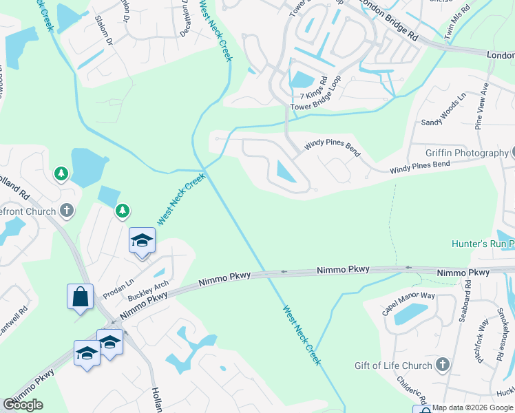 map of restaurants, bars, coffee shops, grocery stores, and more near 2585 Springhaven Drive in Virginia Beach