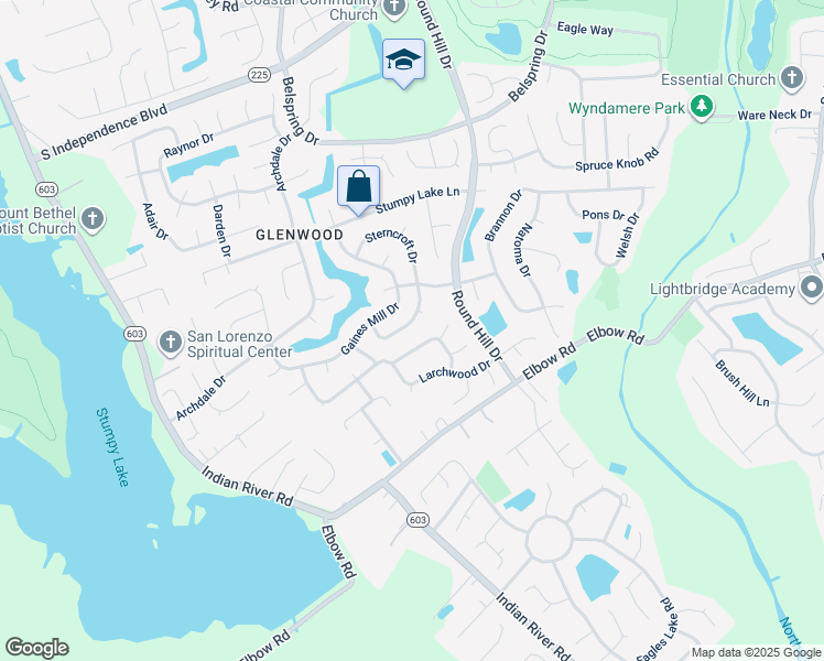 map of restaurants, bars, coffee shops, grocery stores, and more near 3932 Terrywood Drive in Virginia Beach