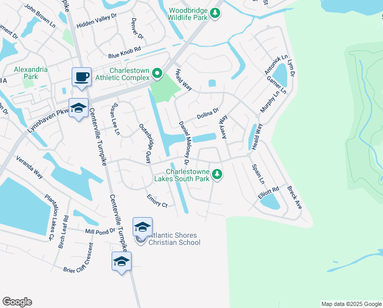map of restaurants, bars, coffee shops, grocery stores, and more near 992 Daniel Maloney Drive in Virginia Beach