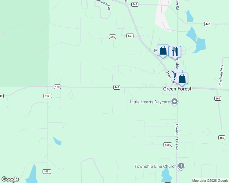 map of restaurants, bars, coffee shops, grocery stores, and more near 43 Mosey Lane in Poplar Bluff