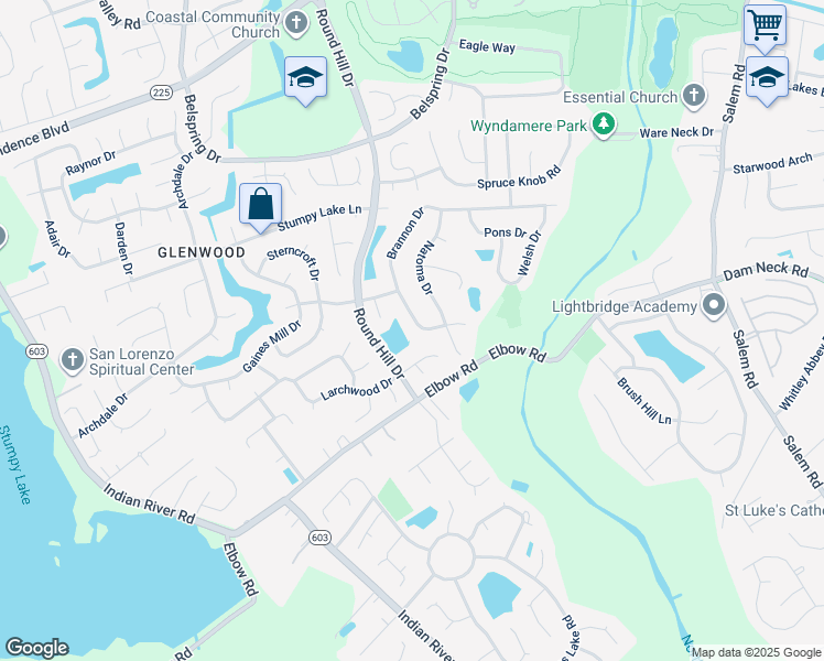 map of restaurants, bars, coffee shops, grocery stores, and more near 3656 Brannon Drive in Virginia Beach