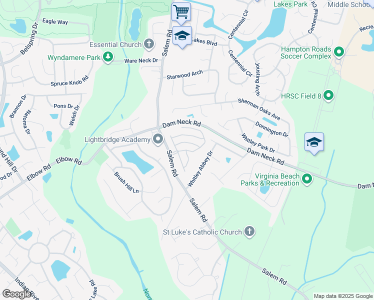 map of restaurants, bars, coffee shops, grocery stores, and more near 3996 Cromwell Park Drive in Virginia Beach