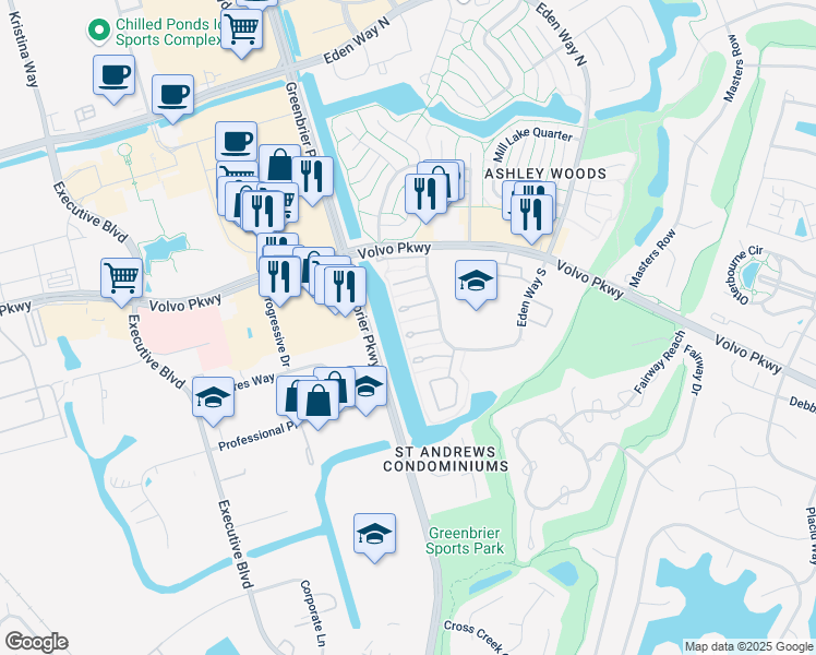 map of restaurants, bars, coffee shops, grocery stores, and more near 900 Ketch Court in Chesapeake