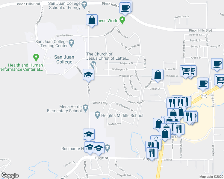 map of restaurants, bars, coffee shops, grocery stores, and more near 4019 Abbey Road in Farmington