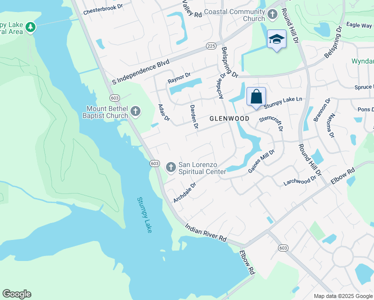 map of restaurants, bars, coffee shops, grocery stores, and more near 2785 Inglewood Lane in Virginia Beach