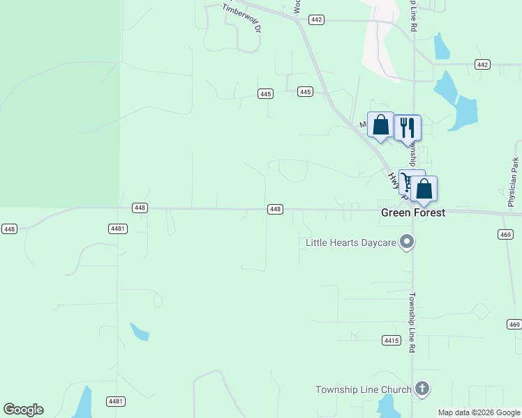 map of restaurants, bars, coffee shops, grocery stores, and more near 43 Mosey Lane in Poplar Bluff