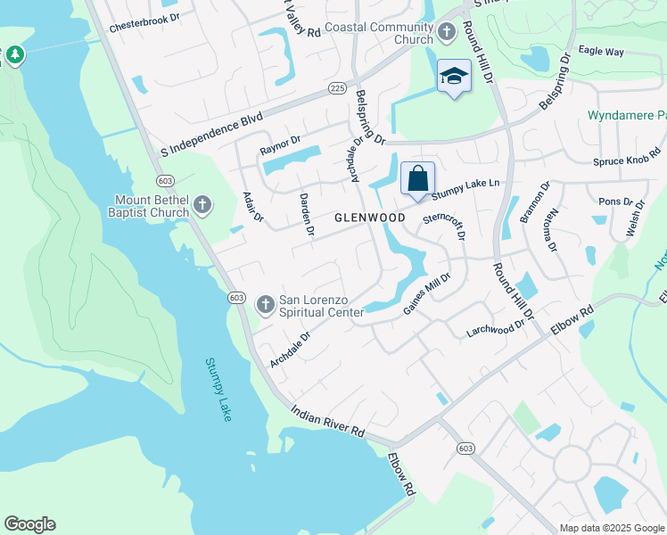 map of restaurants, bars, coffee shops, grocery stores, and more near 2740 Inglewood Lane in Virginia Beach