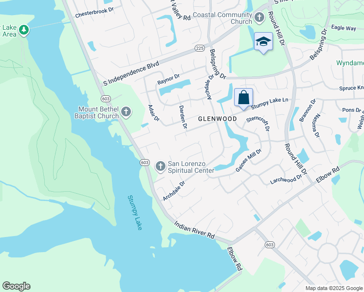 map of restaurants, bars, coffee shops, grocery stores, and more near 2500 Benlar Court in Virginia Beach