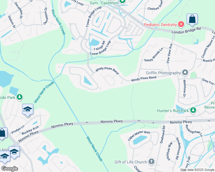 map of restaurants, bars, coffee shops, grocery stores, and more near 1937 Winterhaven Drive in Virginia Beach