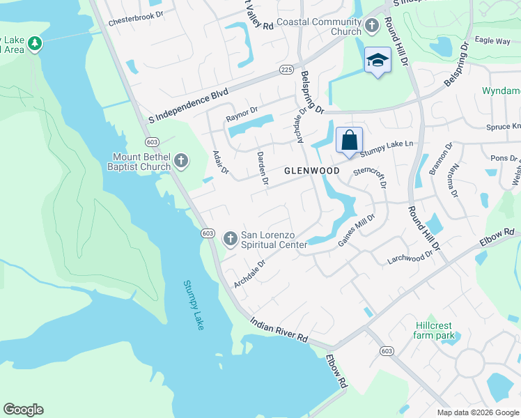 map of restaurants, bars, coffee shops, grocery stores, and more near 2500 Benlar Court in Virginia Beach