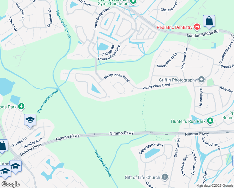 map of restaurants, bars, coffee shops, grocery stores, and more near 1937 Winterhaven Drive in Virginia Beach
