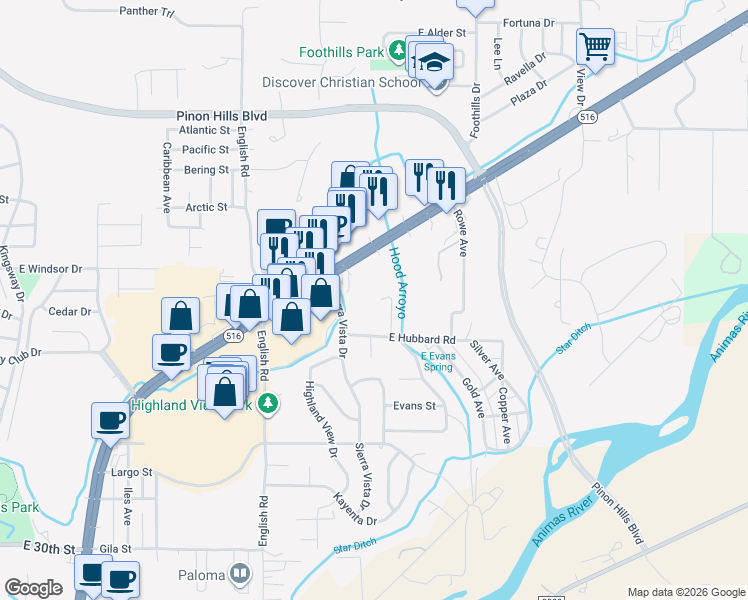 map of restaurants, bars, coffee shops, grocery stores, and more near 4224 Applewood Drive in Farmington