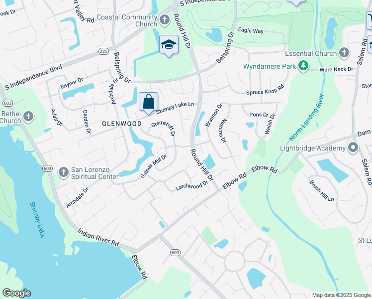 map of restaurants, bars, coffee shops, grocery stores, and more near 3705 Creekwood Drive in Virginia Beach