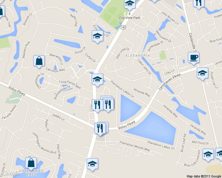 map of restaurants, bars, coffee shops, grocery stores, and more near 1025 Plantation Lakes Circle in Chesapeake