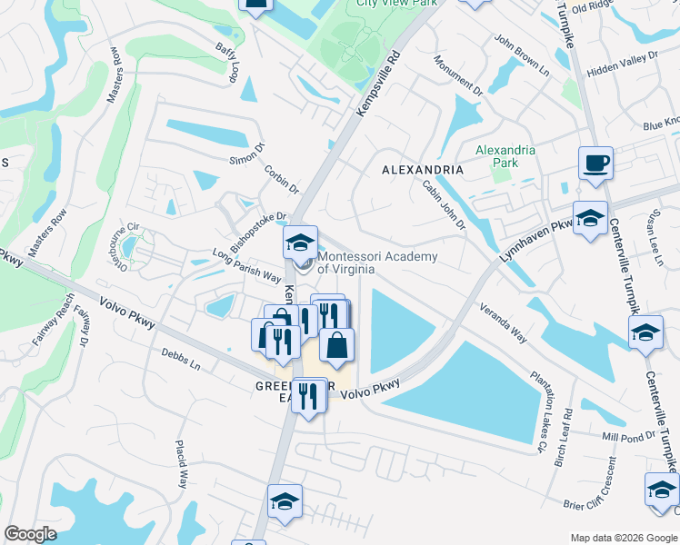 map of restaurants, bars, coffee shops, grocery stores, and more near 1025 Plantation Lakes Circle in Chesapeake