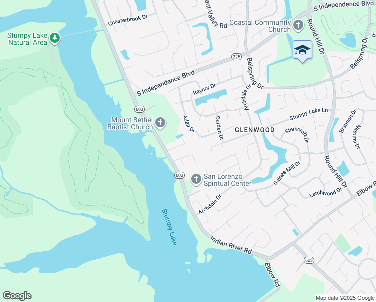 map of restaurants, bars, coffee shops, grocery stores, and more near 3908 Orchard Spring Way in Virginia Beach