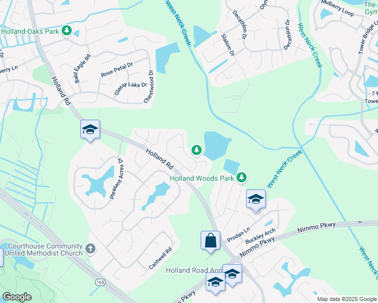 map of restaurants, bars, coffee shops, grocery stores, and more near 2597 Buyrn Circle in Virginia Beach
