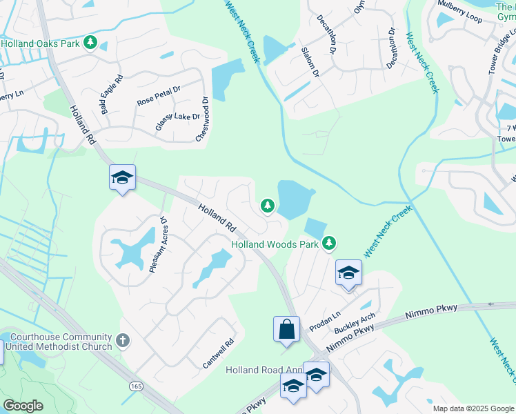 map of restaurants, bars, coffee shops, grocery stores, and more near 2597 Buyrn Circle in Virginia Beach