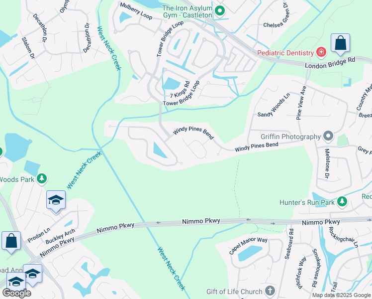 map of restaurants, bars, coffee shops, grocery stores, and more near 1921 Winterhaven Drive in Virginia Beach