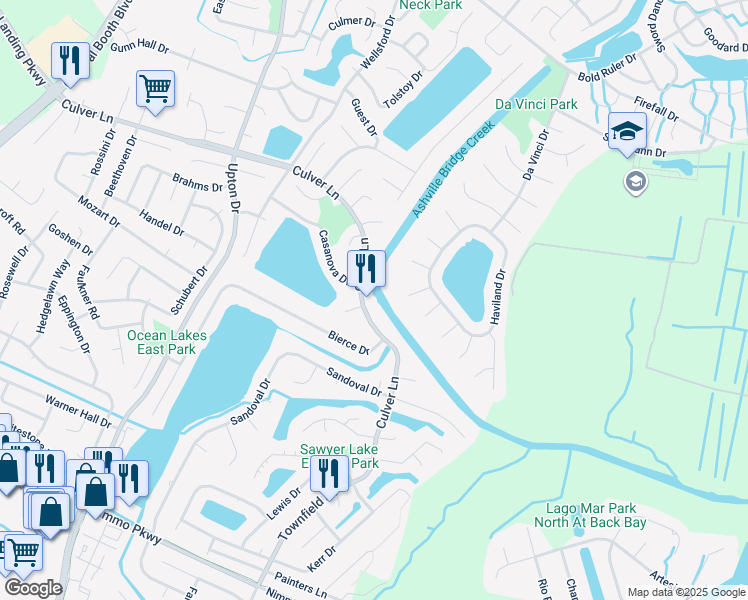 map of restaurants, bars, coffee shops, grocery stores, and more near 968 Culver Ln in Virginia Beach