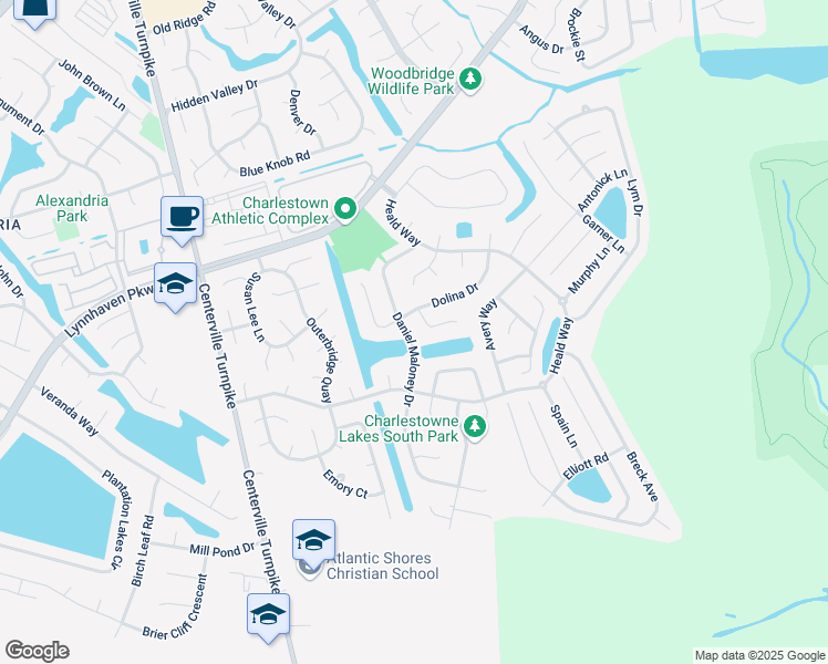 map of restaurants, bars, coffee shops, grocery stores, and more near 964 Daniel Maloney Drive in Virginia Beach