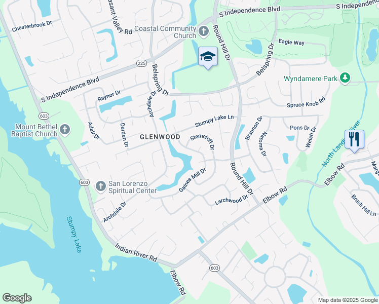 map of restaurants, bars, coffee shops, grocery stores, and more near 2537 Gaines Mill Drive in Virginia Beach