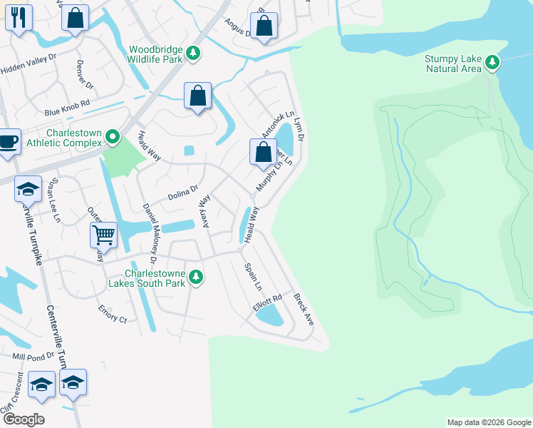 map of restaurants, bars, coffee shops, grocery stores, and more near 1752 Heald Way in Virginia Beach