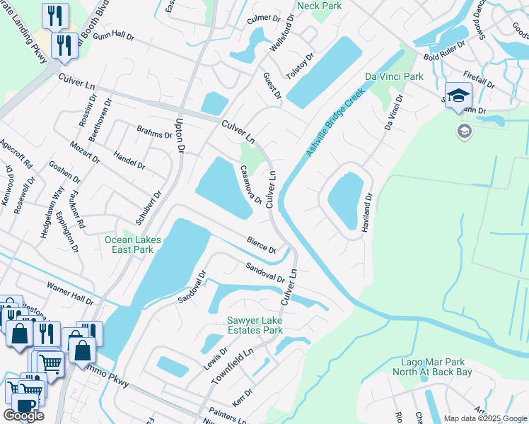 map of restaurants, bars, coffee shops, grocery stores, and more near 968 Culver Lane in Virginia Beach