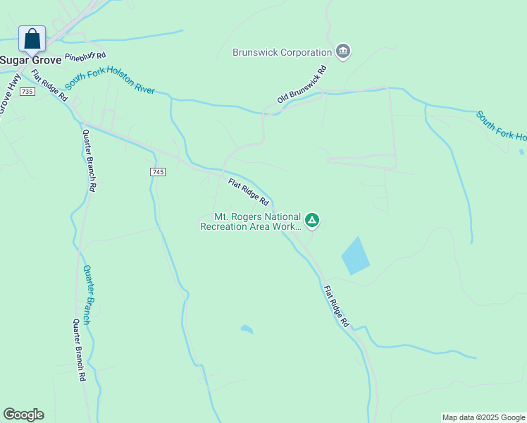 map of restaurants, bars, coffee shops, grocery stores, and more near 653 Flatridge Road in Sugar Grove