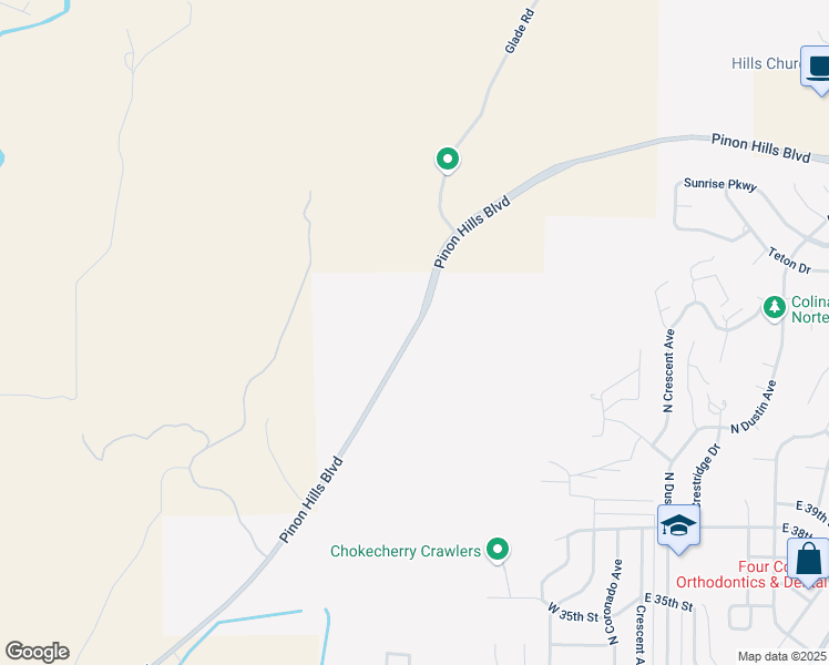 map of restaurants, bars, coffee shops, grocery stores, and more near Pinon Hills Boulevard in Farmington
