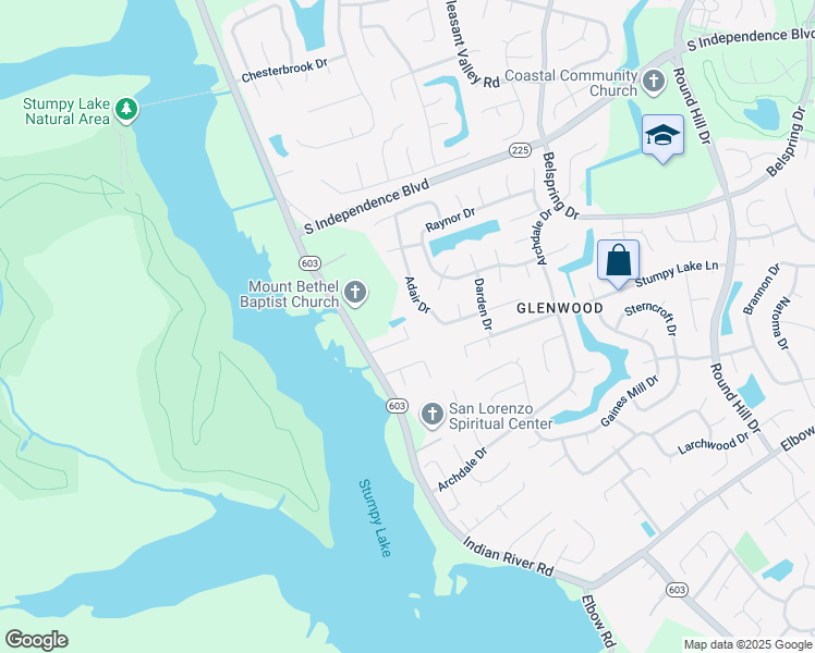 map of restaurants, bars, coffee shops, grocery stores, and more near 1400 Flyfisher Court in Virginia Beach