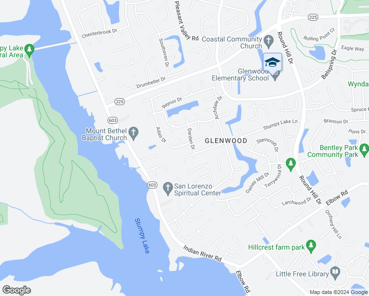 map of restaurants, bars, coffee shops, grocery stores, and more near 1241 Adair Drive in Virginia Beach