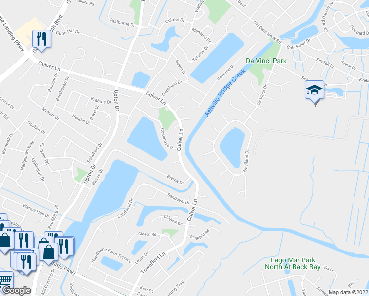 map of restaurants, bars, coffee shops, grocery stores, and more near 988 Culver Lane in Virginia Beach