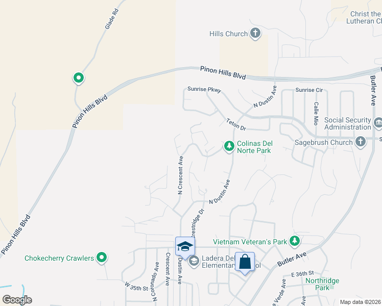 map of restaurants, bars, coffee shops, grocery stores, and more near 4221 Cristo Rey Avenue in Farmington