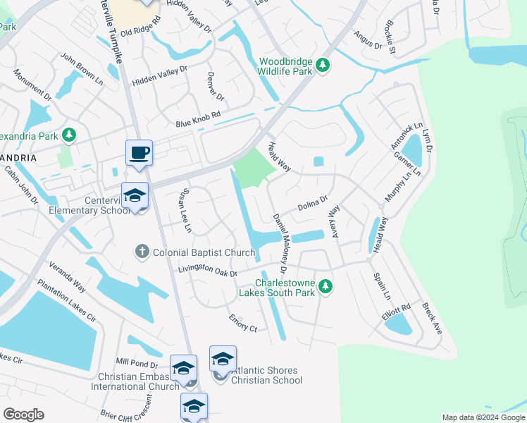 map of restaurants, bars, coffee shops, grocery stores, and more near 2036 Dolina Drive in Virginia Beach
