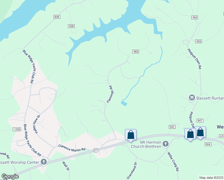 map of restaurants, bars, coffee shops, grocery stores, and more near County Road 985 in Henry County