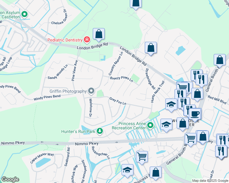 map of restaurants, bars, coffee shops, grocery stores, and more near 2308 Tartingers Quay in Virginia Beach