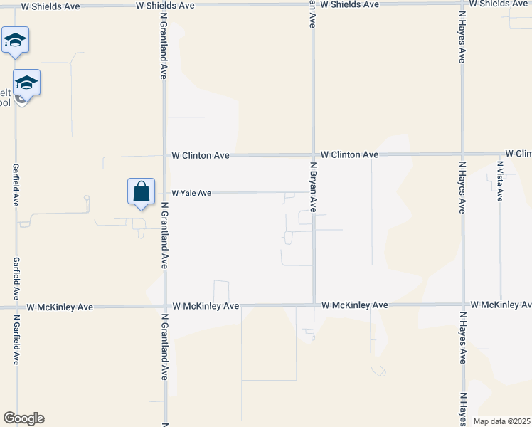 map of restaurants, bars, coffee shops, grocery stores, and more near 6601 West Yale Avenue in Fresno