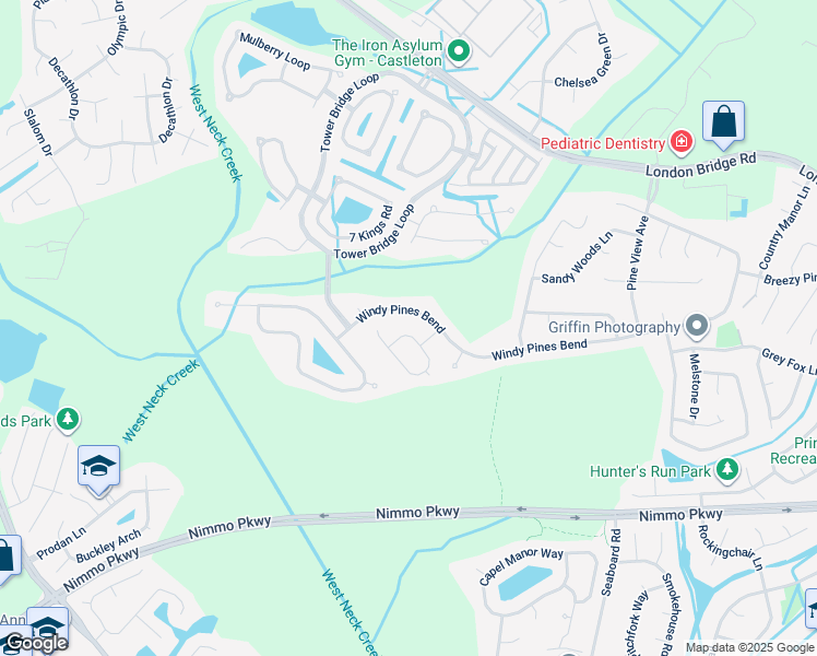map of restaurants, bars, coffee shops, grocery stores, and more near 1989 Winterhaven Drive in Virginia Beach