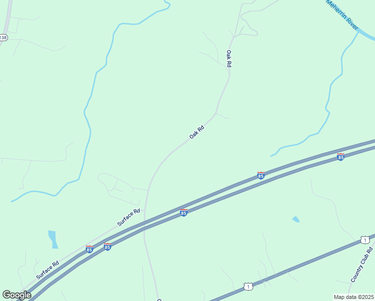 map of restaurants, bars, coffee shops, grocery stores, and more near 801-863 Oak Road in Brodnax