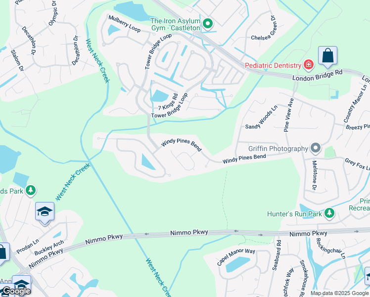 map of restaurants, bars, coffee shops, grocery stores, and more near 1989 Winterhaven Drive in Virginia Beach