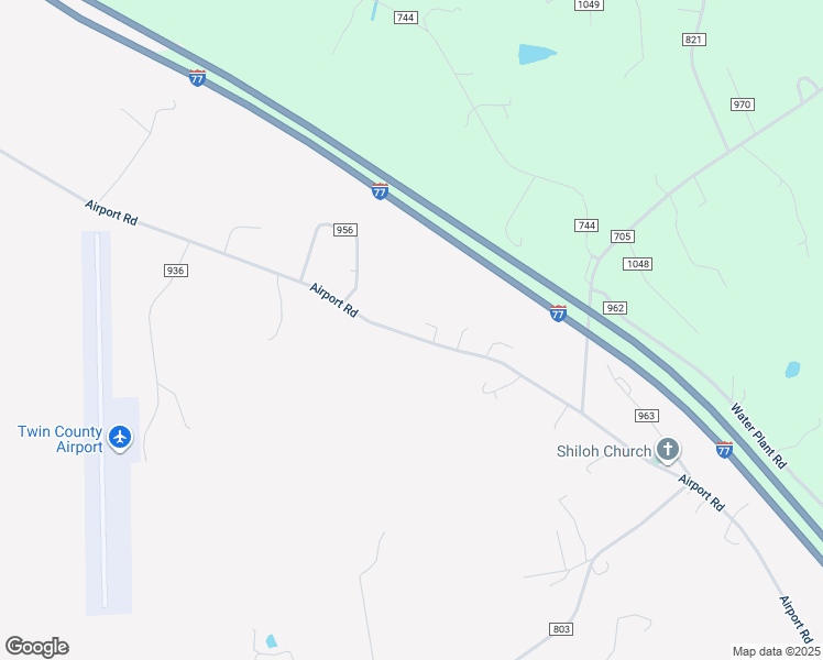 map of restaurants, bars, coffee shops, grocery stores, and more near Airport Road in Hillsville