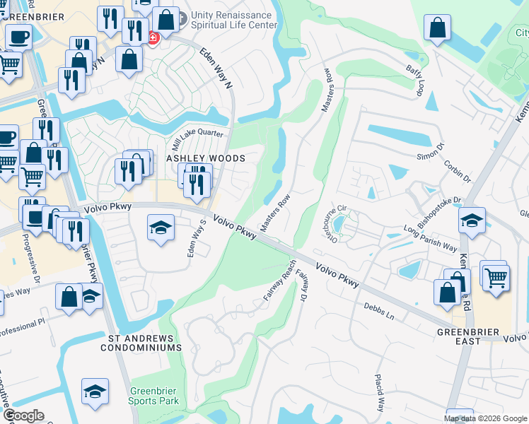 map of restaurants, bars, coffee shops, grocery stores, and more near 1108 Masters Row in Chesapeake
