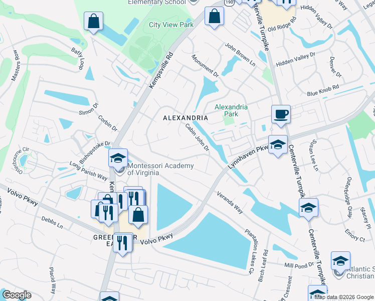 map of restaurants, bars, coffee shops, grocery stores, and more near 5913 Chain Bridge Road in Virginia Beach