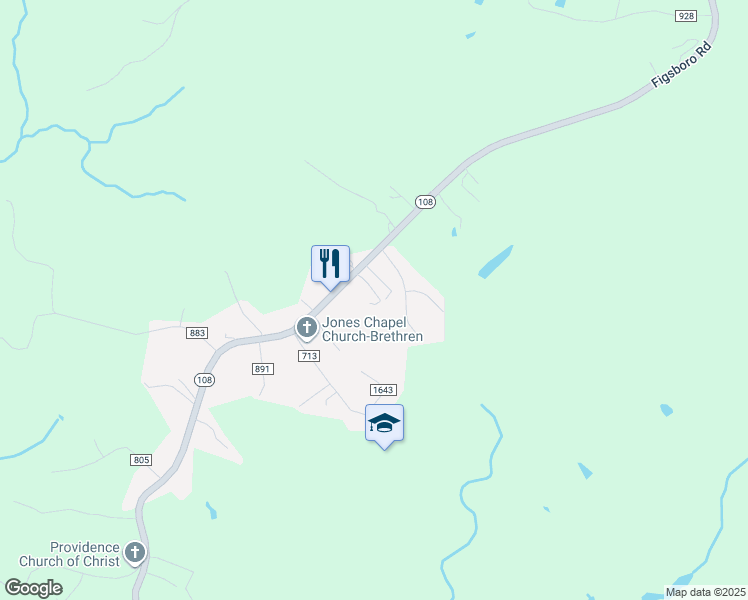 map of restaurants, bars, coffee shops, grocery stores, and more near 2590 Figsboro Road in Martinsville