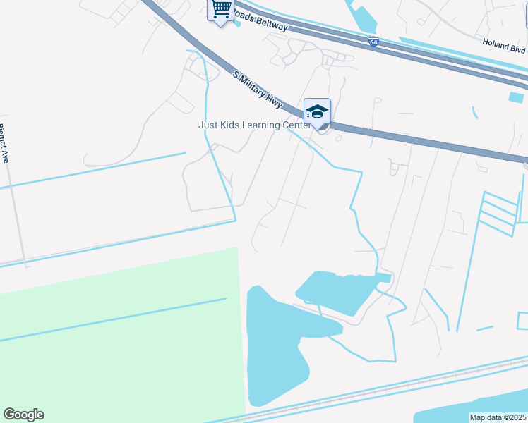 map of restaurants, bars, coffee shops, grocery stores, and more near 718 Dana Drive in Chesapeake
