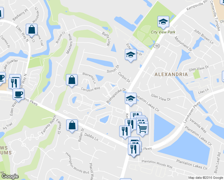 map of restaurants, bars, coffee shops, grocery stores, and more near 1509 Rosehill Drive in Chesapeake
