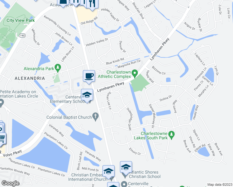 map of restaurants, bars, coffee shops, grocery stores, and more near 1013 Outerbridge Quay in Virginia Beach